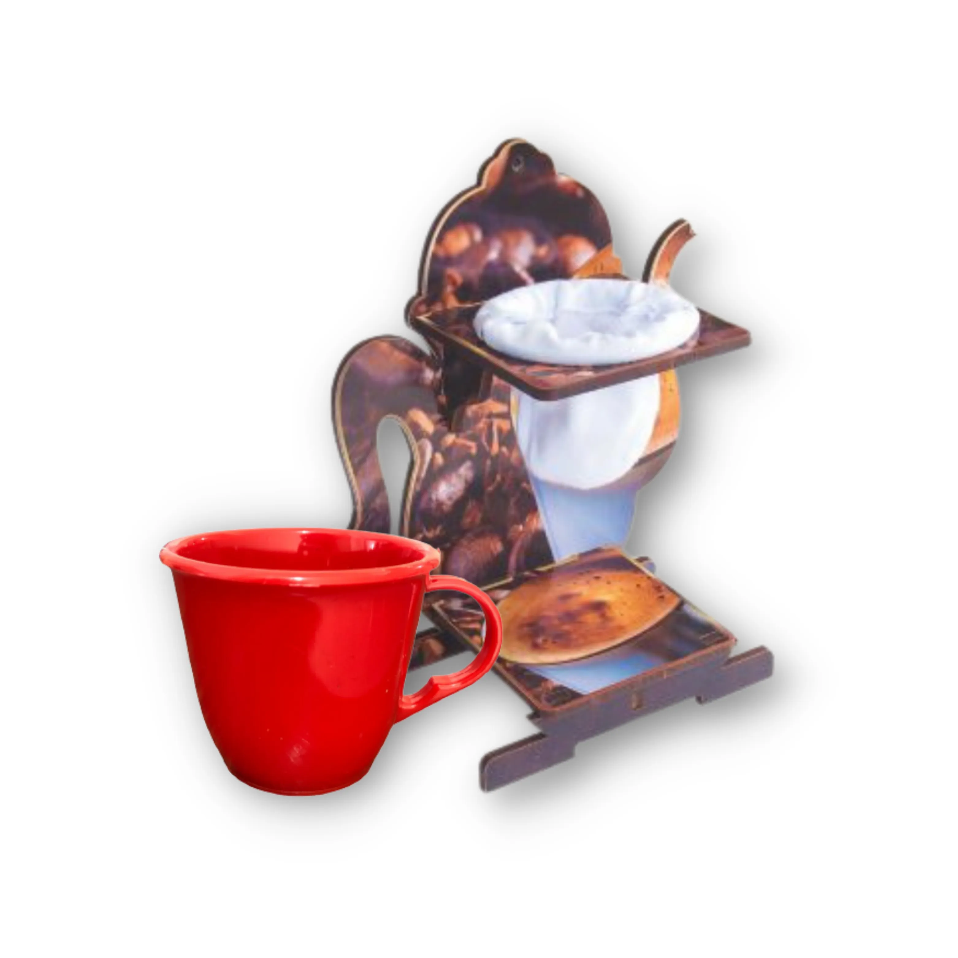 SUPORTE MDF BULE COM COADOR - XÍCARA 170ML