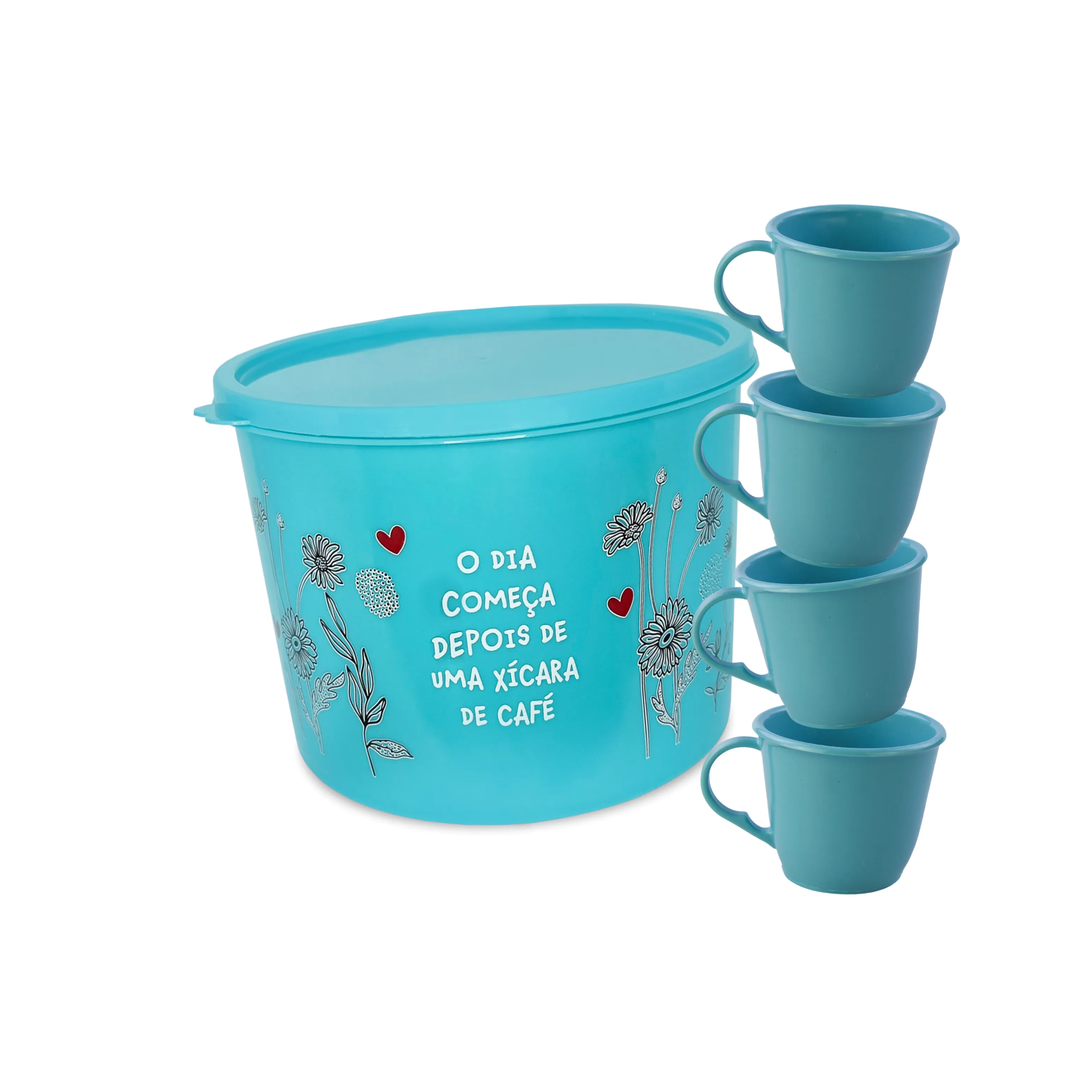 POTE MULTIUSO 2L C/ 4 XÍCARAS ACRÍLICO 170ML