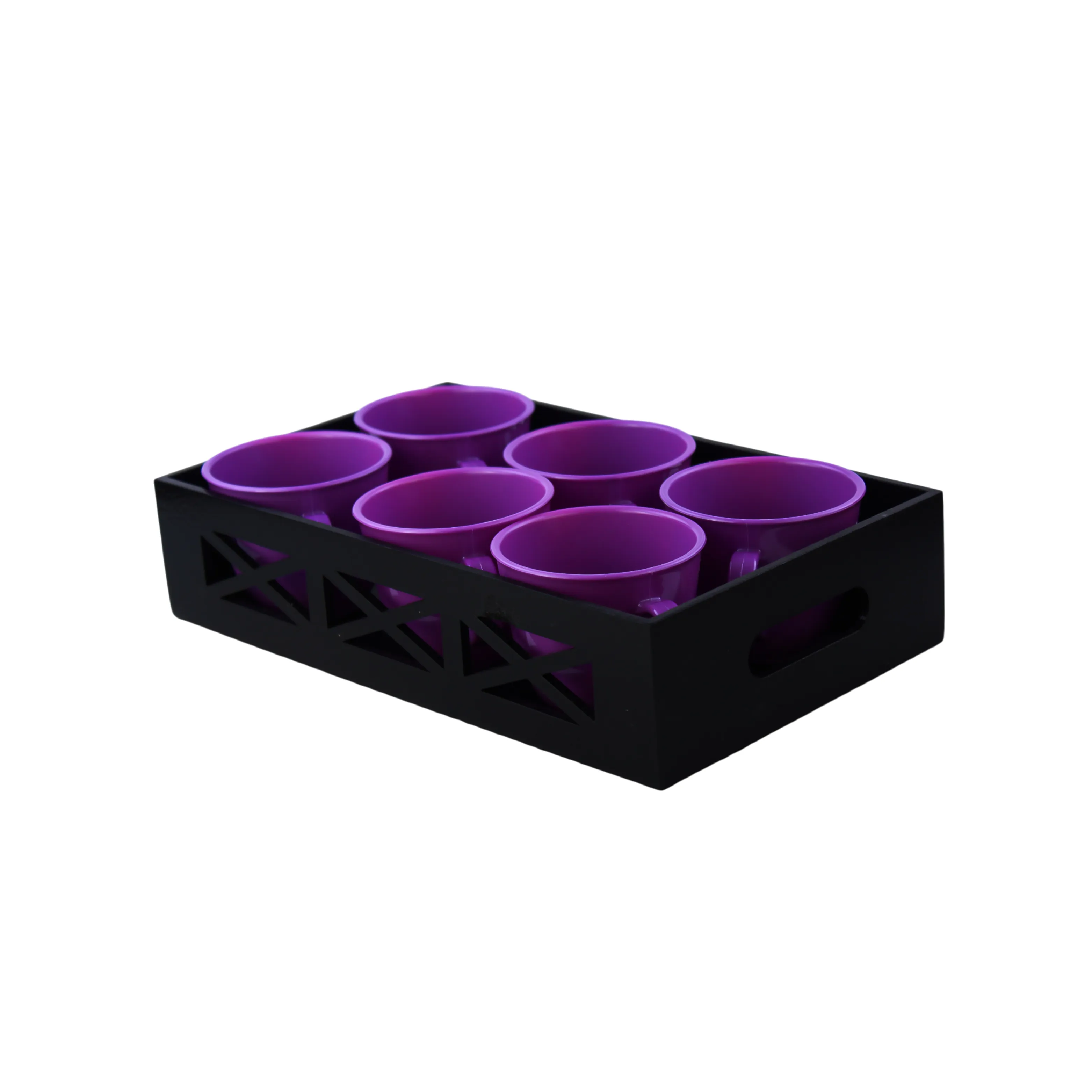 BANDEJA DE MDF COM 6 XICARAS 85ML