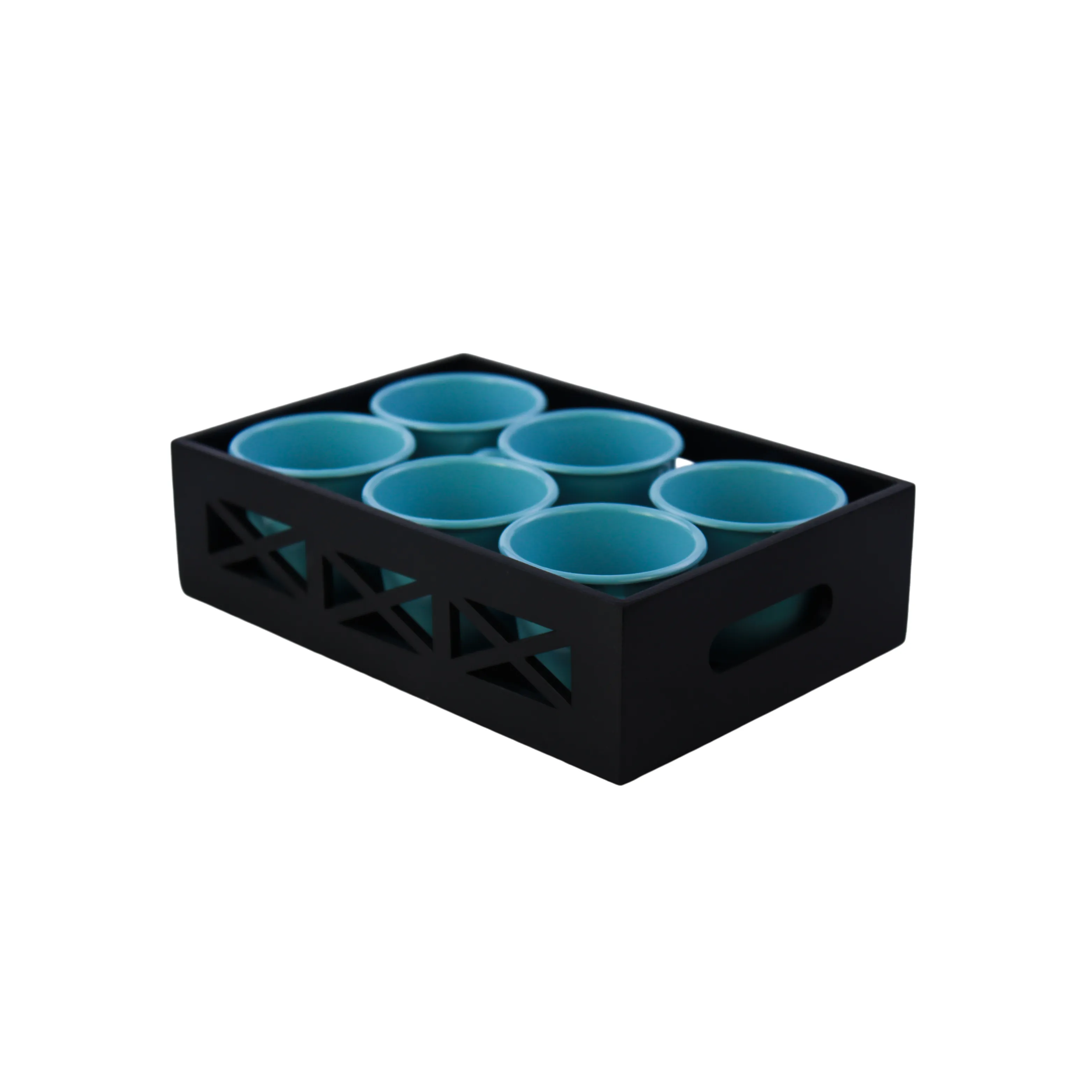 BANDEJA DE MDF COM 6 XICARAS 170ML