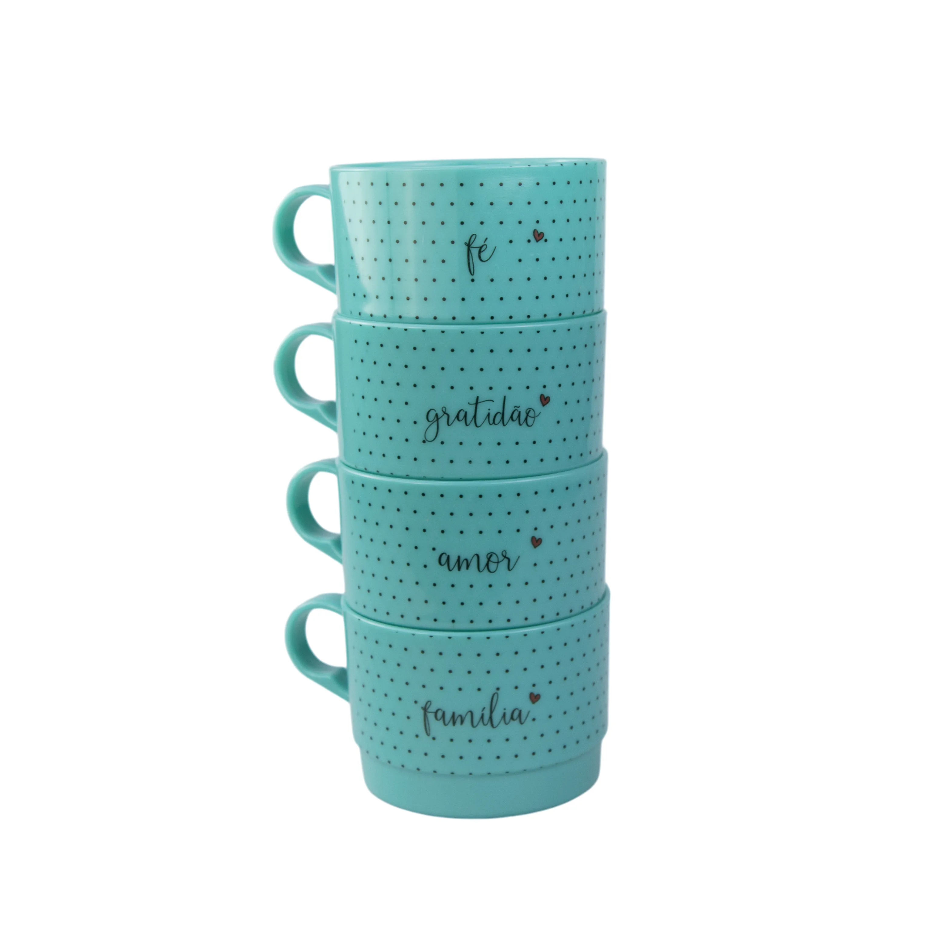 CONJUNTO 4 PEÇAS EMPILHÁVEIS 210ML - FRASES