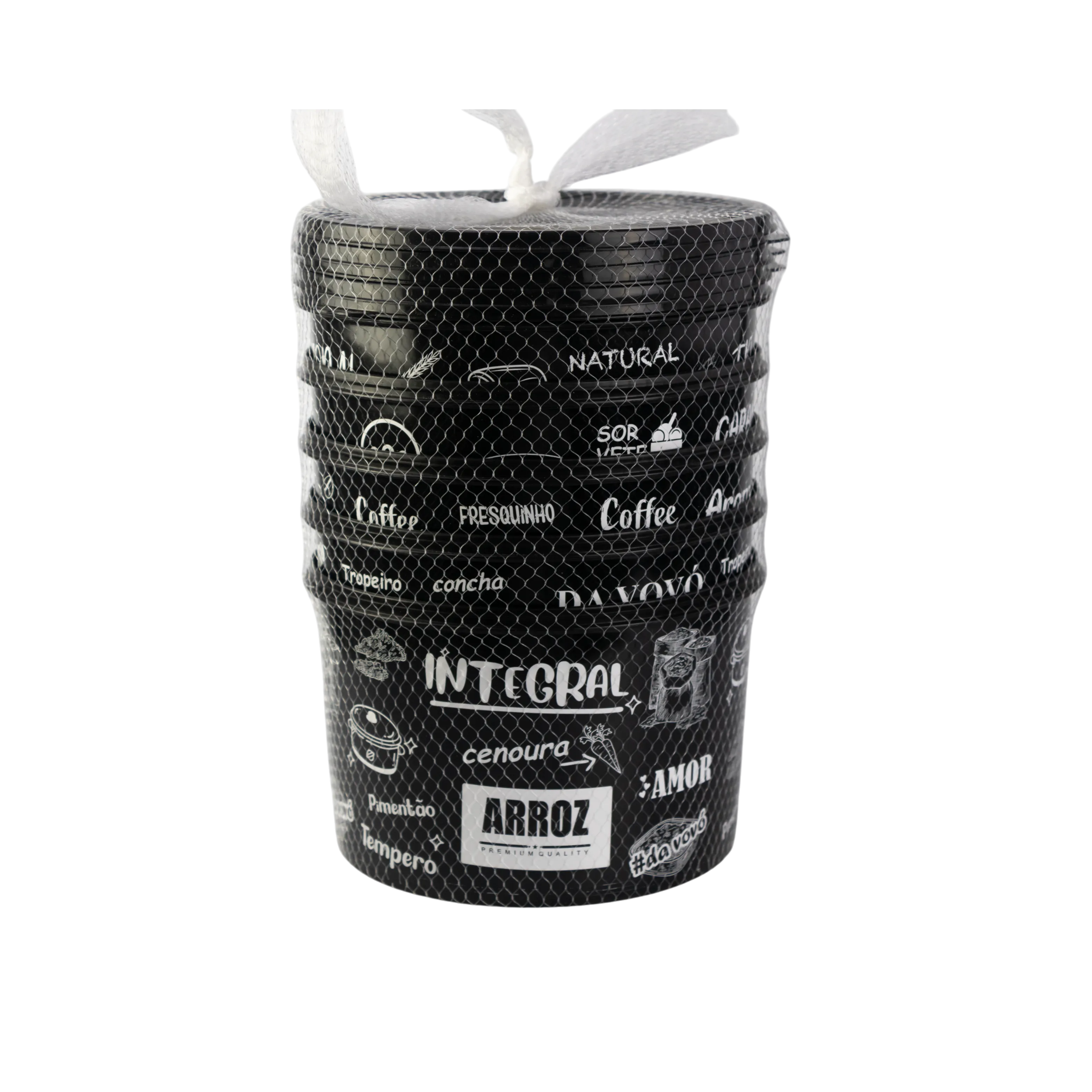 CONJUNTO 5 PEÇAS MULTI USO BLACK PT 2 LITROS