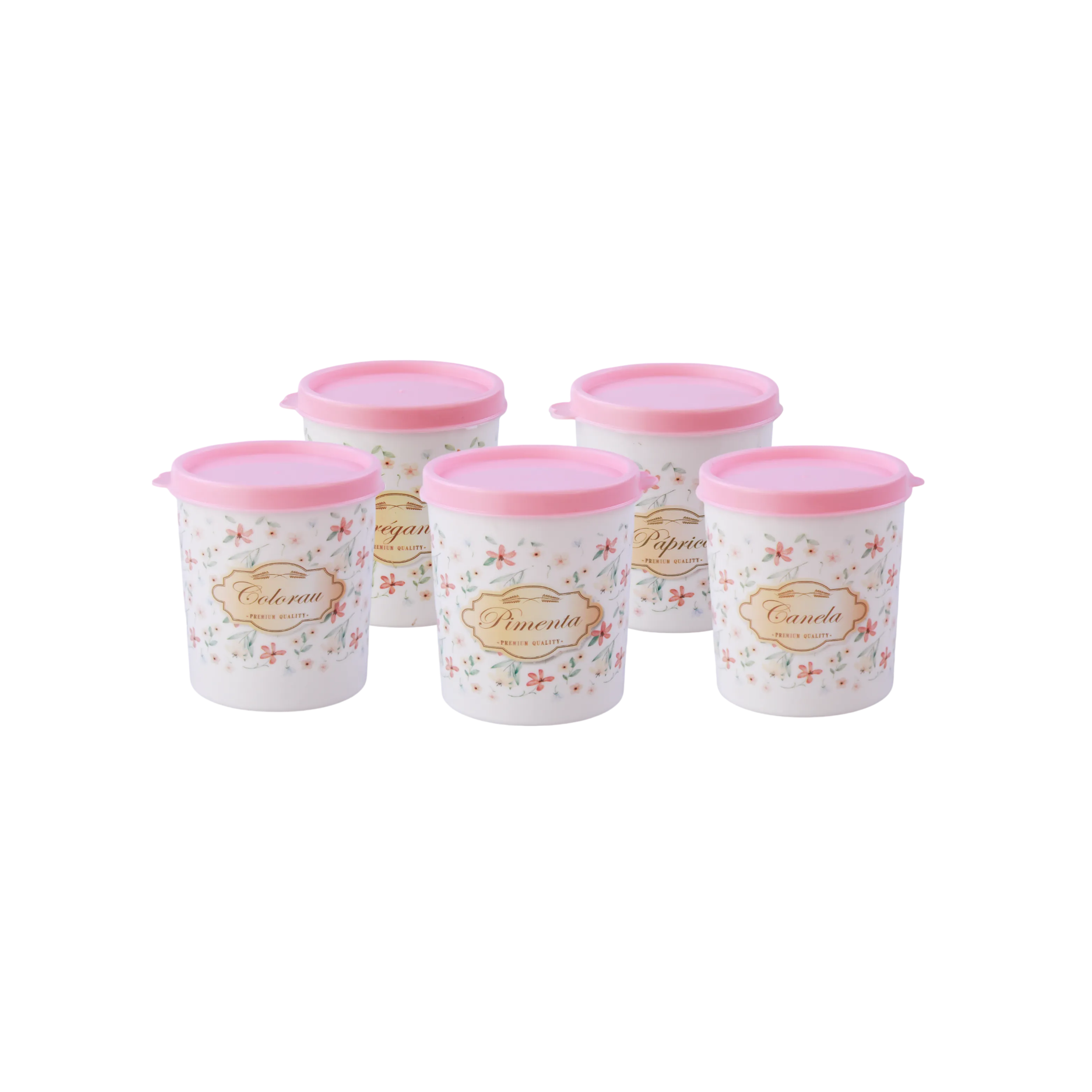 CONJUNTO 5 POTES MULTI USO 200ML - FLORAL