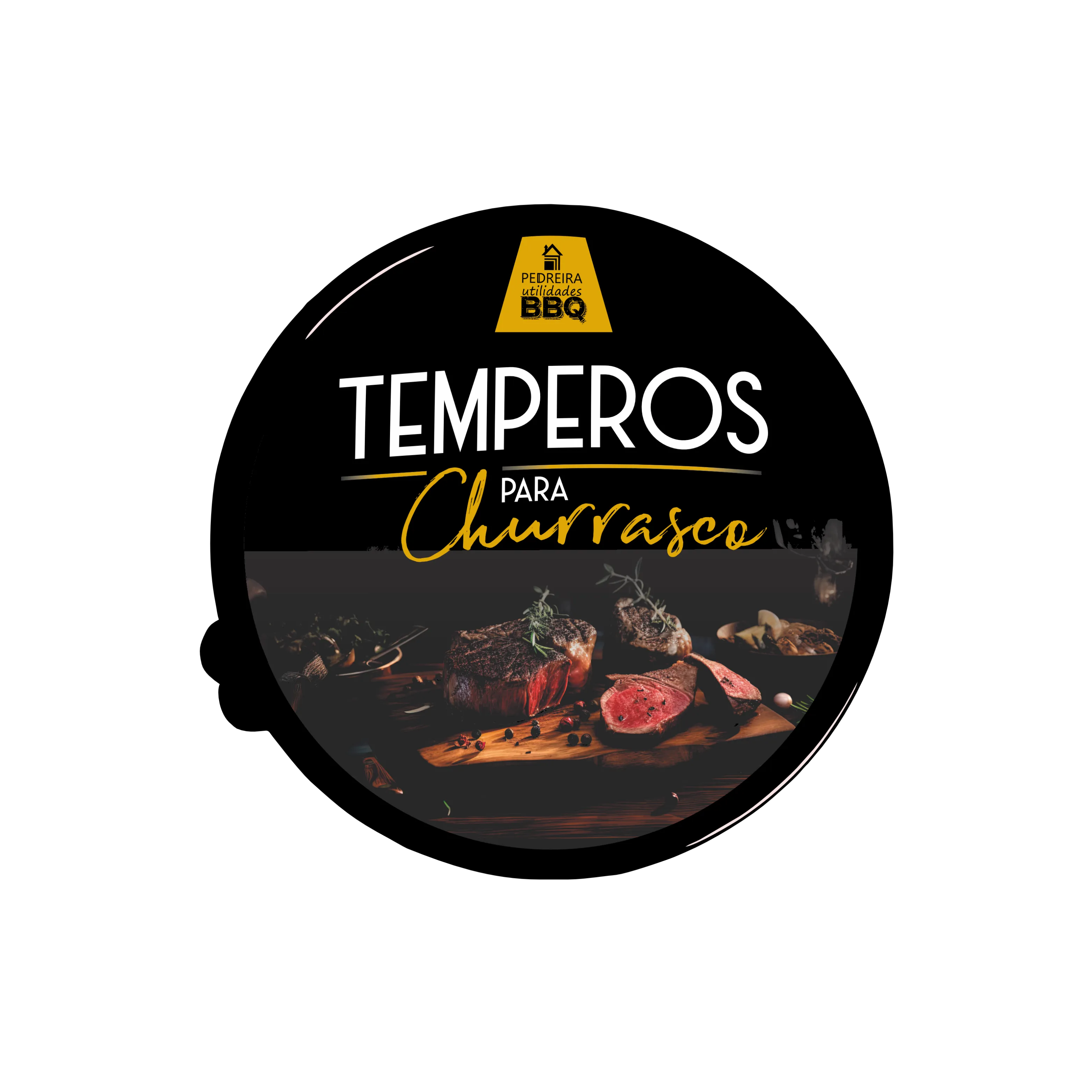 POTE TRANSPARENTE 870 ML - TAMPA DECORADA BBQ TEMPEROS
