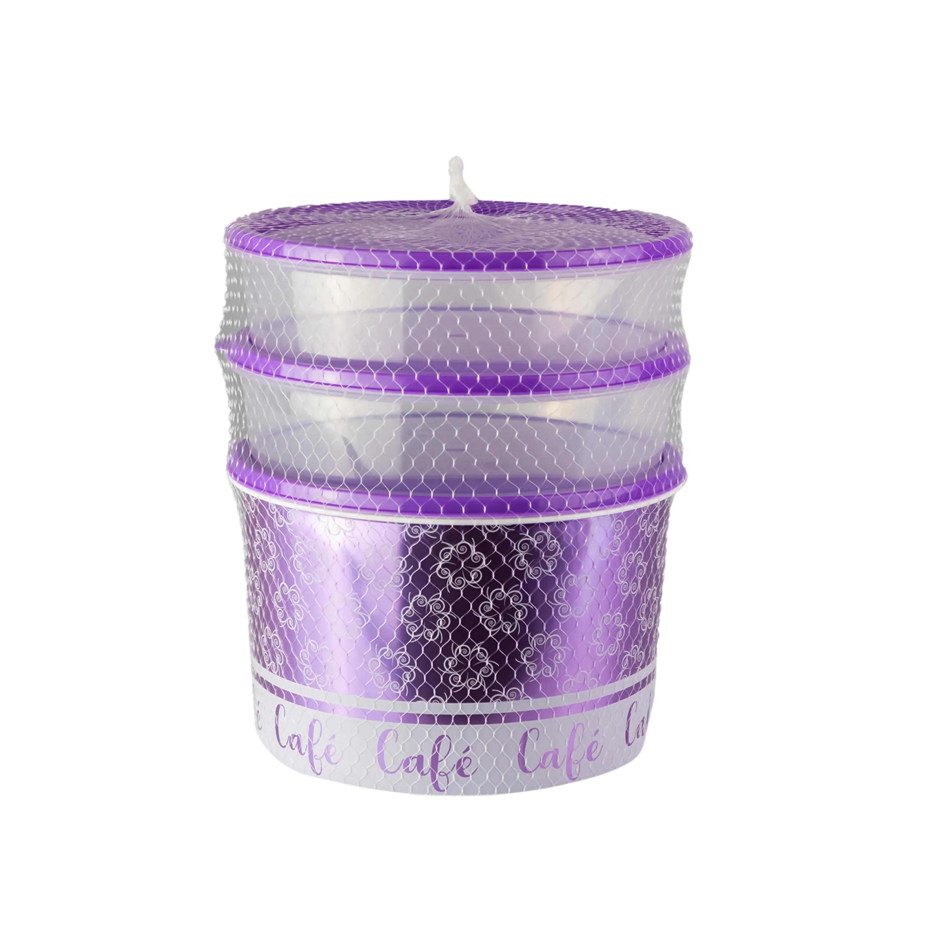 CONJUNTO MULTIUSO POTES 2L DECORADO COM 2 POTES 870ML TRANSPARENTE
