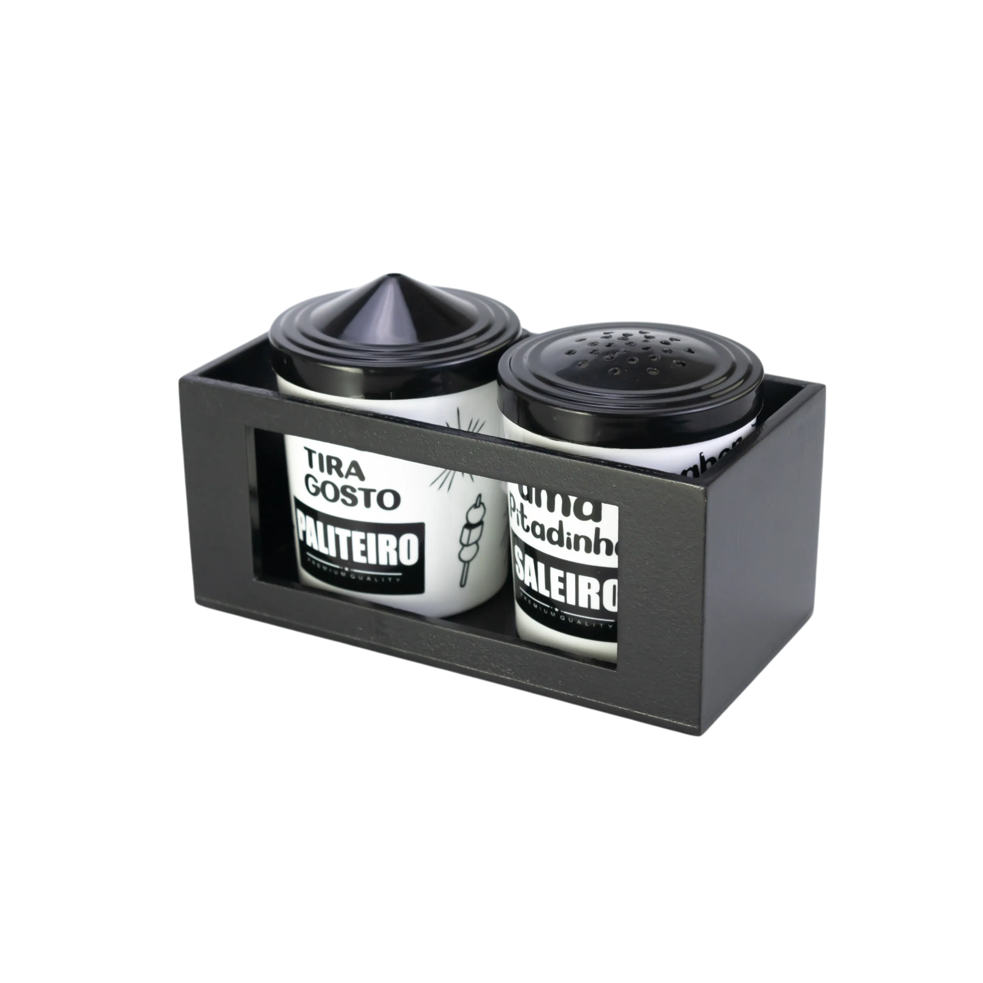 SUPORTE COM SALEIRO E PALITEIRO 200ML