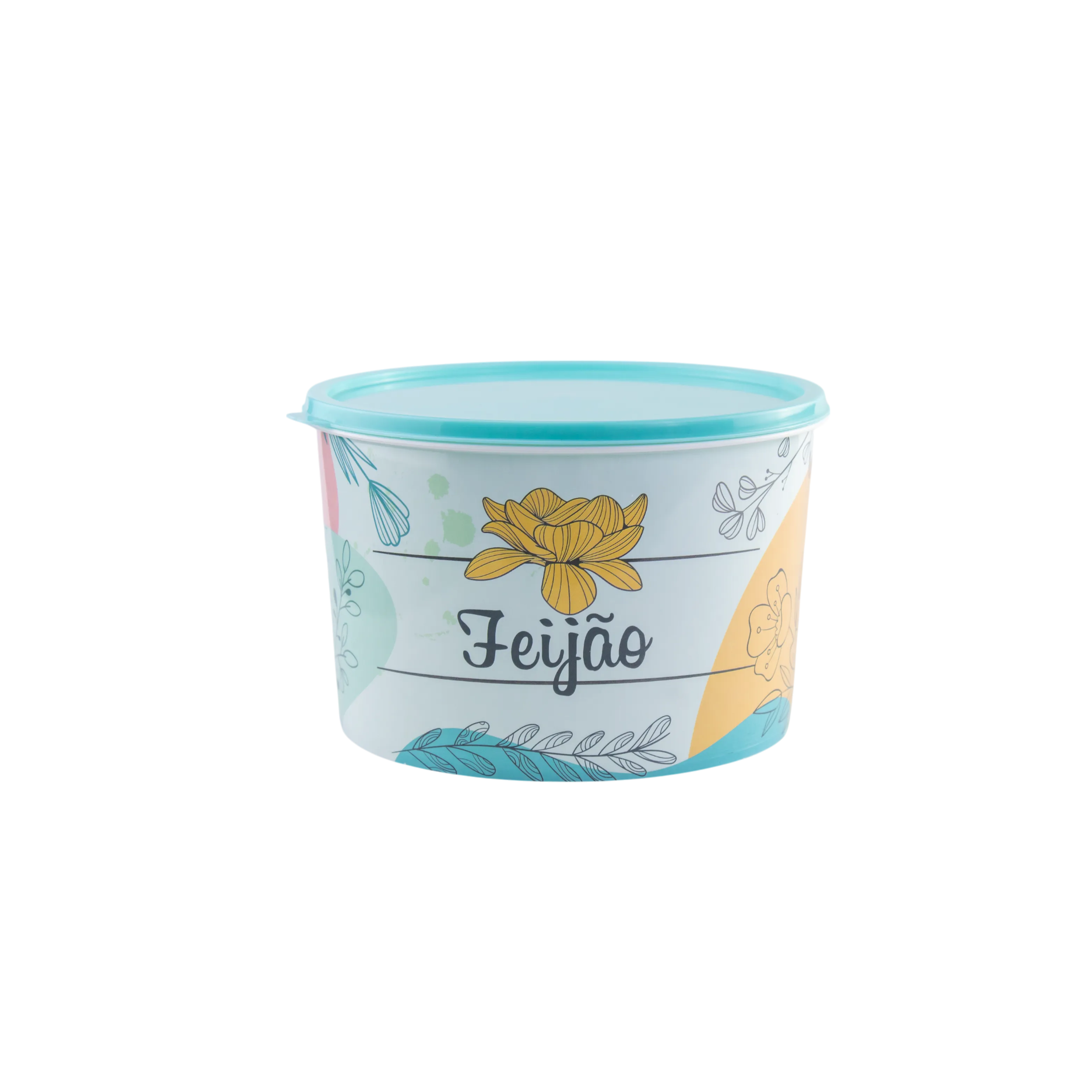 POTE 2L DECORADO FLOR DE LOTUS - FEIJÃO