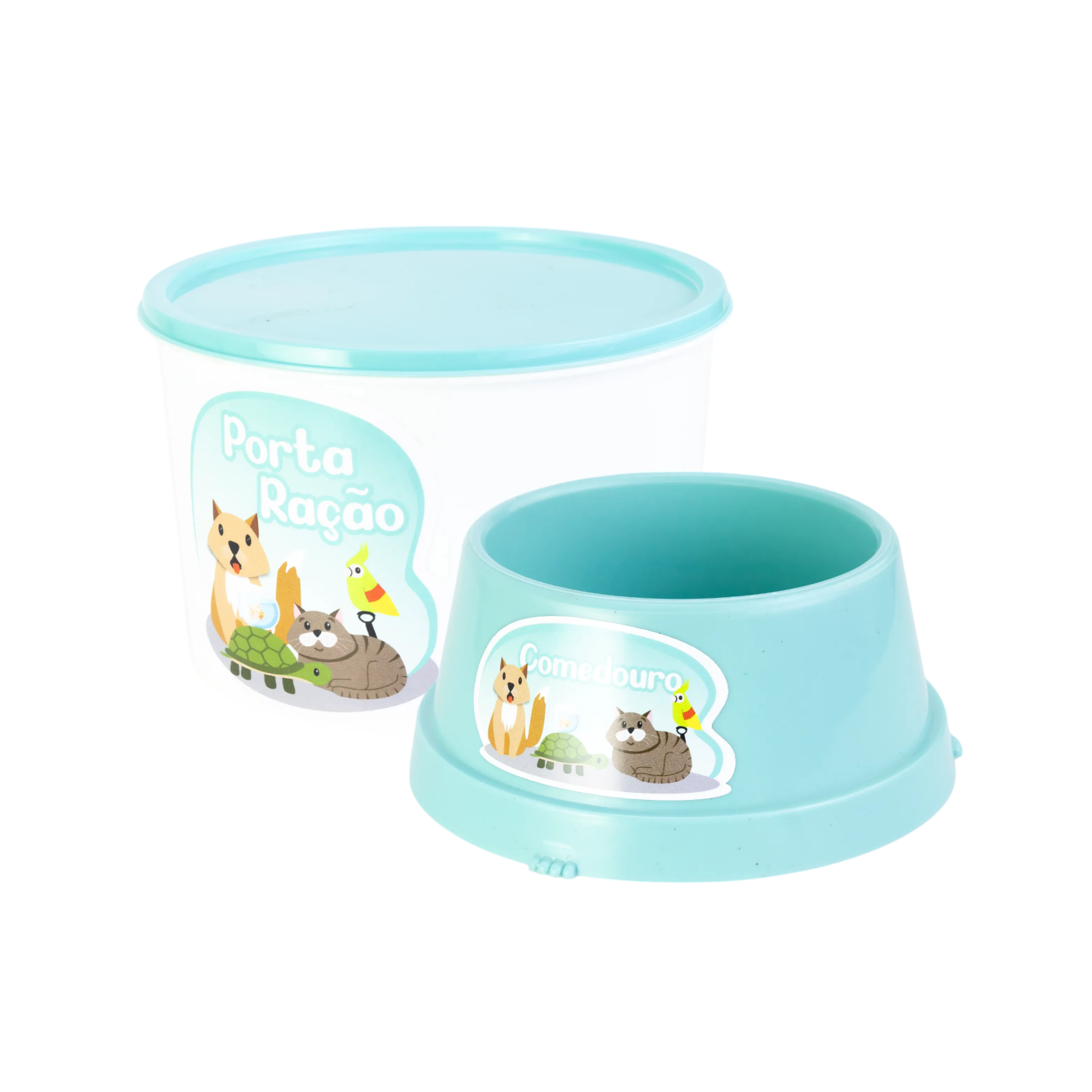 CONJUNTO PET - POTE PARA RAÇÃO E COMEDOURO