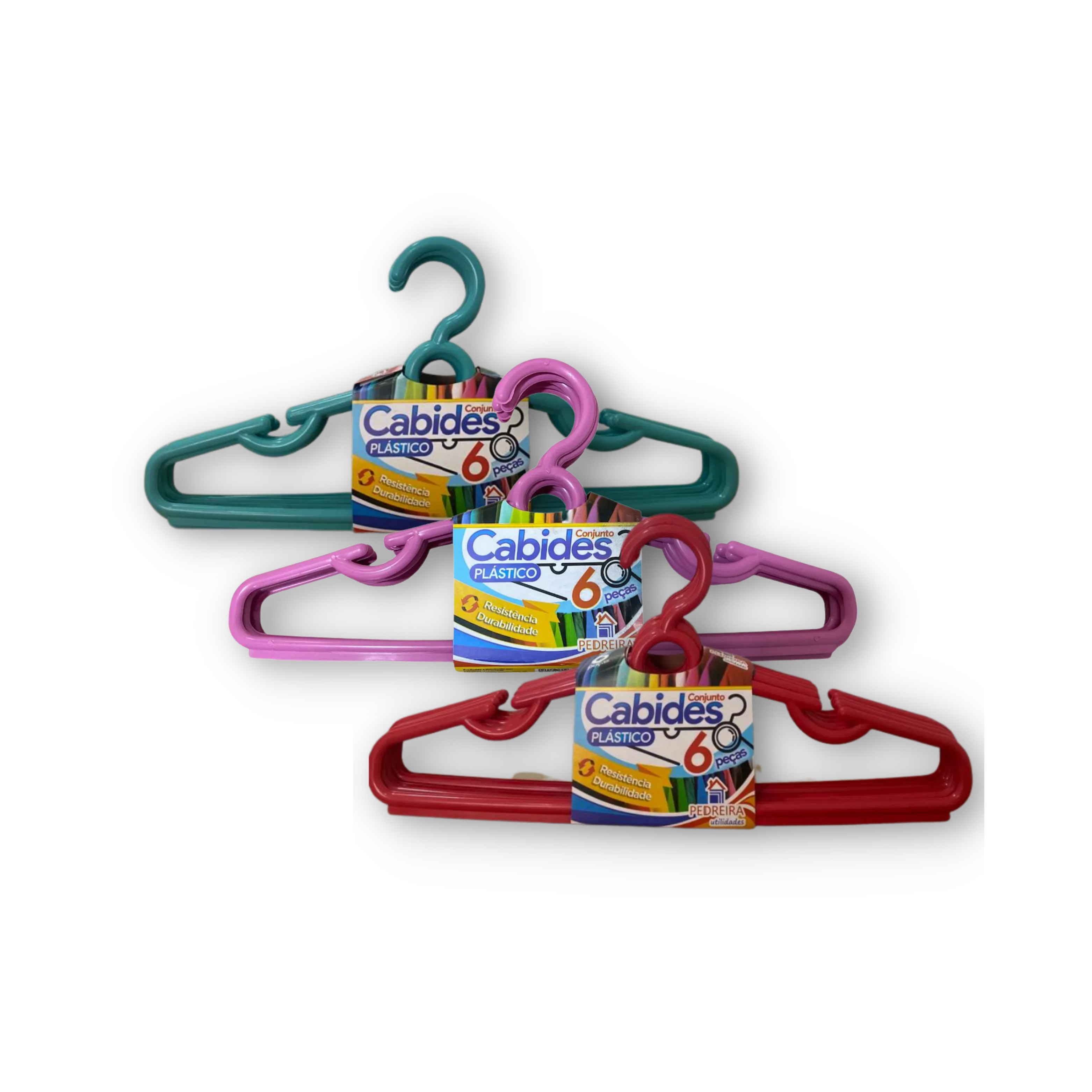 CONJUNTO DE 6 CABIDES PLÁSTICO COLOR 40CM